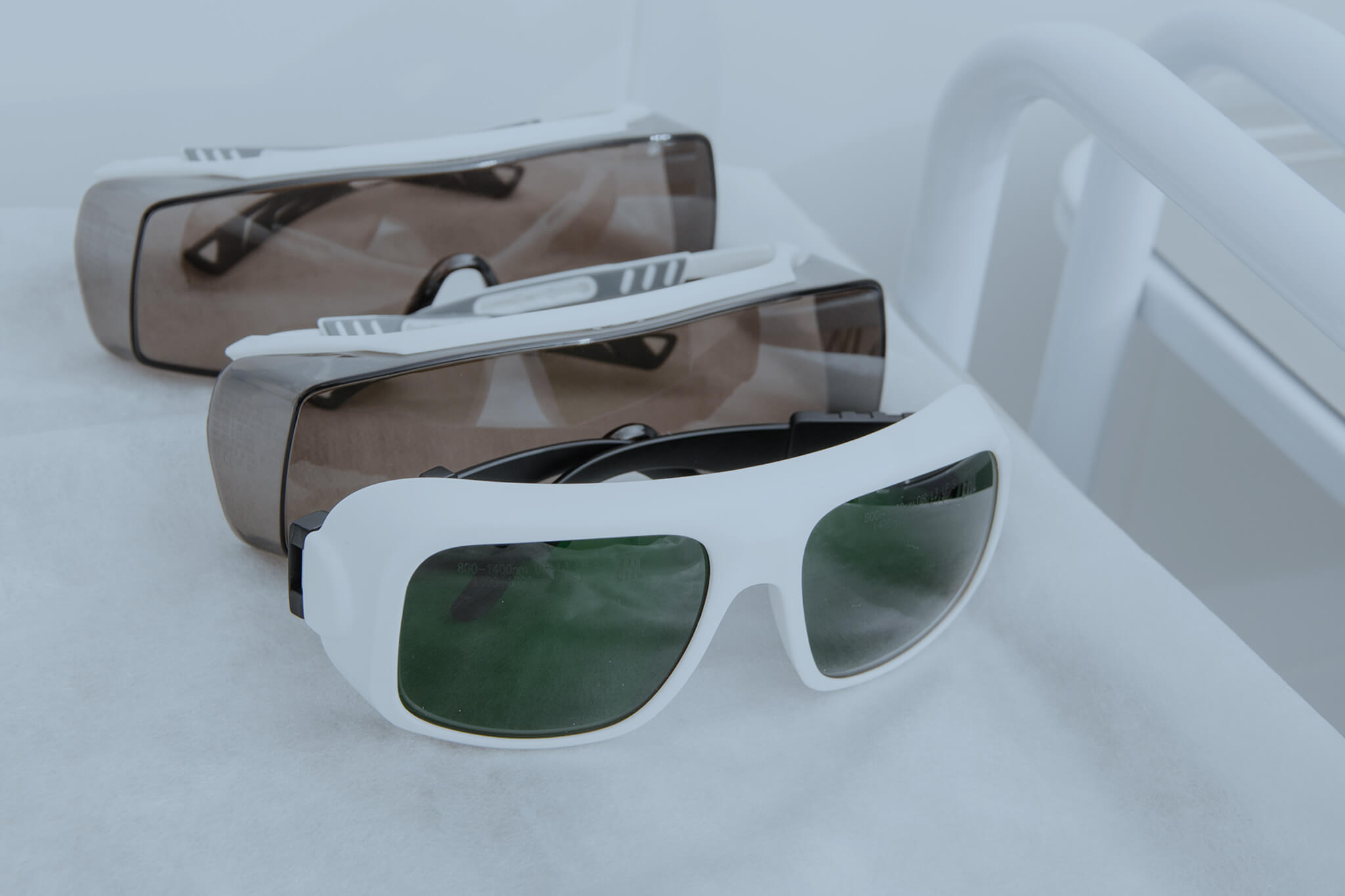 Professional laser safety eye goggles. 