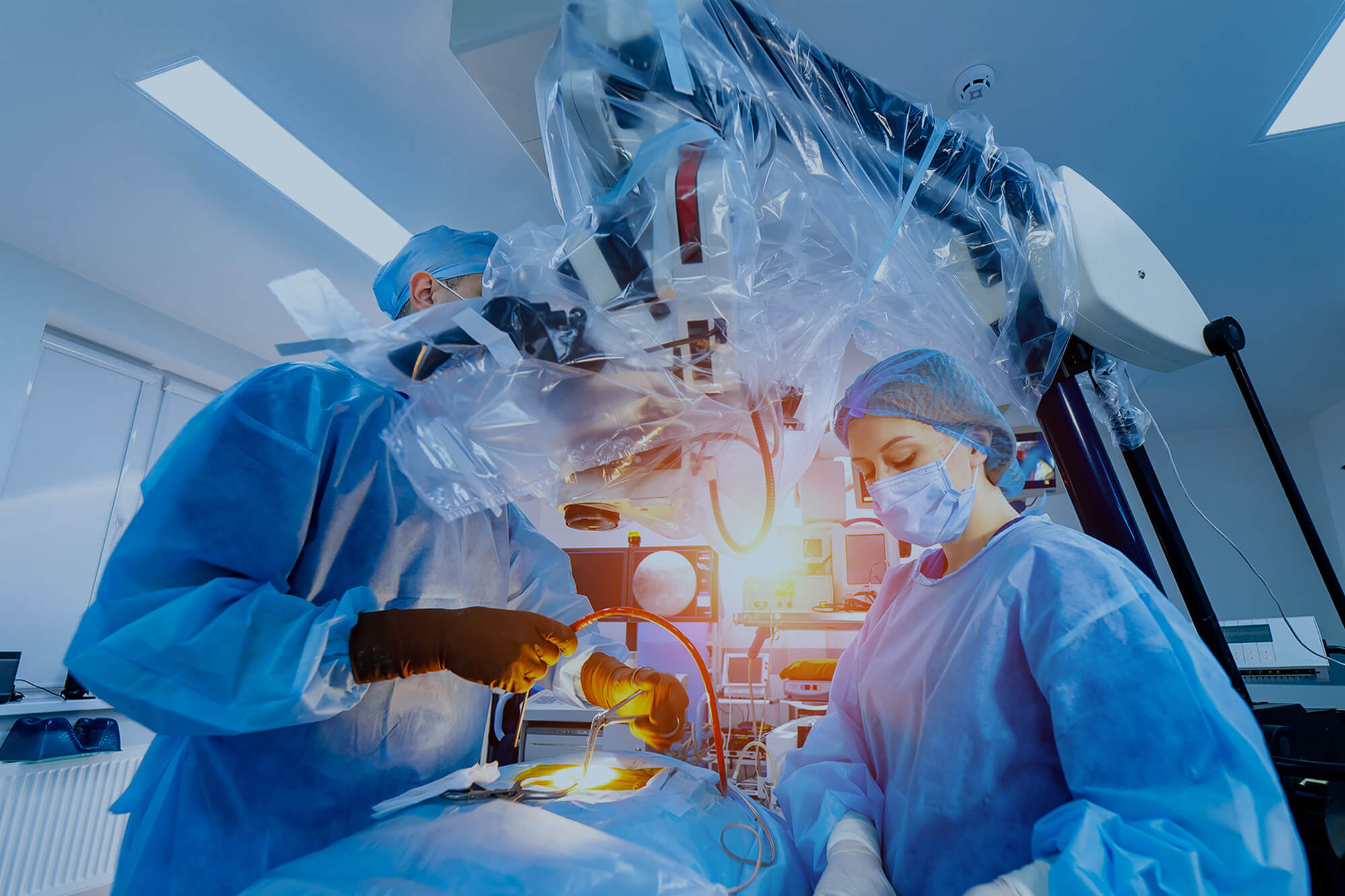 Professional surgeon performs the operation. 