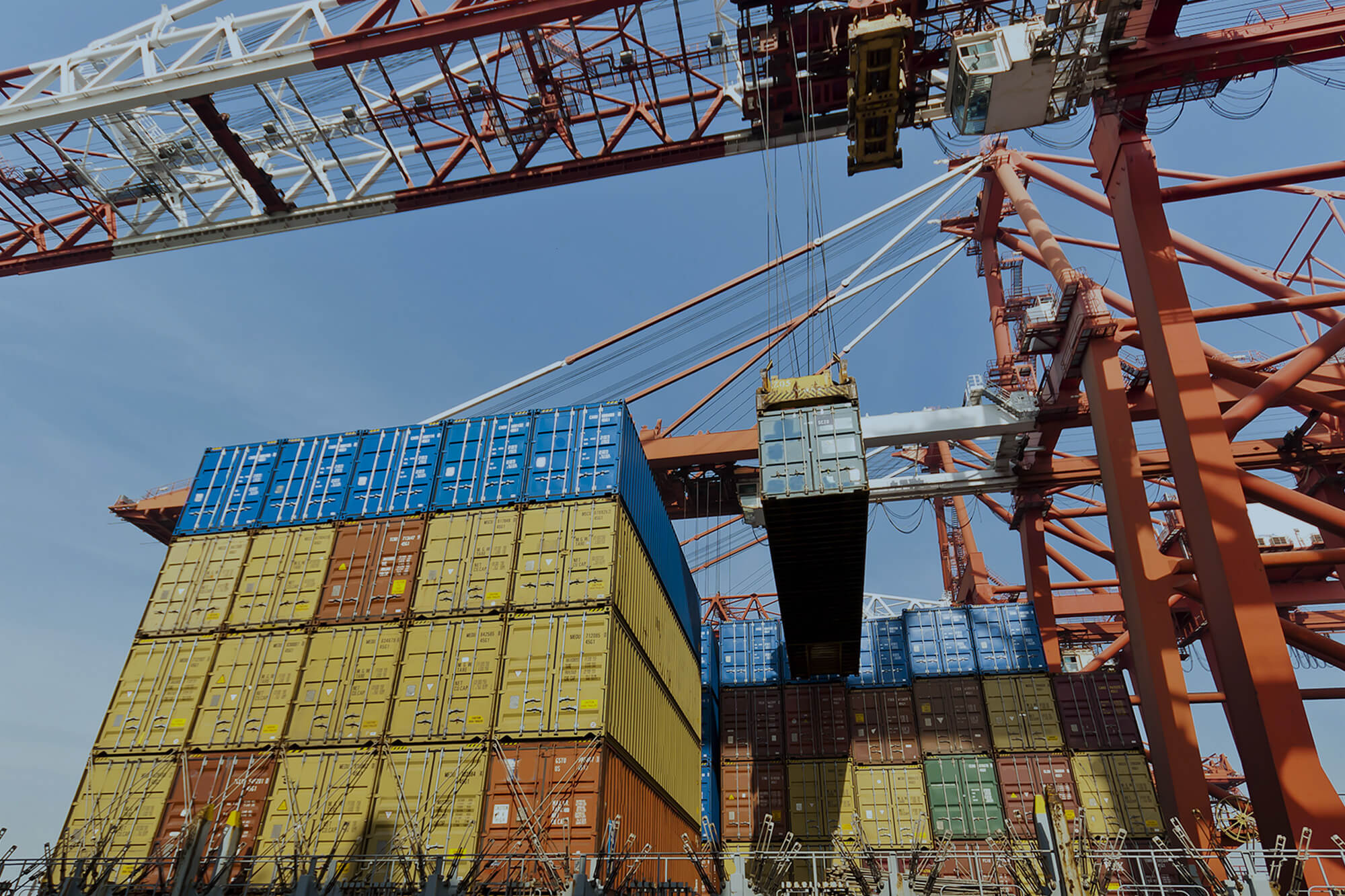 Container operation in port.